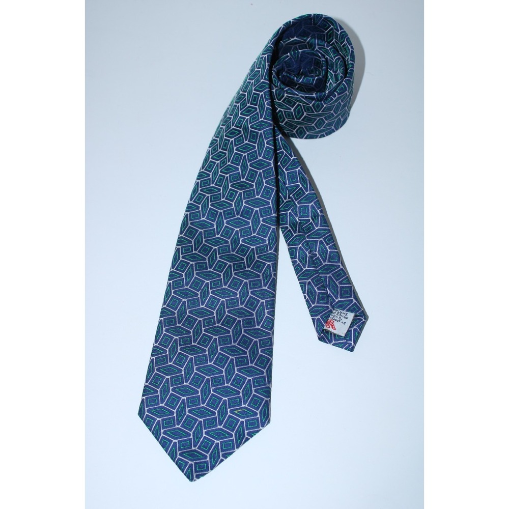 Turnbull & Asser Men's One Size Multicolor Geometric Hand Made Formal Silk Tie
